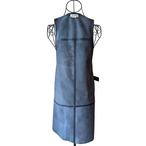 Zadig & Voltaire Room Cuir Lamb Leather Navy Blue Sleeveless Mini Dress Small - Picture 9 of 12
